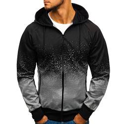 Strickjacke Herren,Herren Hoodie Mit Schalkragen Herren Slim Fit Cardigan Mit Reißverschluss Zipper Kapuzenpullover Kapuzenjacke Sweatshirt Casual Leichter Kapuzenjacke Lässige Winter Jacket Coat von LUNULE