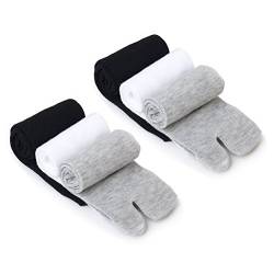 LUOEM Flip Flop Socken Tabi Zehen Socken Sandalen Socken 3 Paar (Schwarz Weiß Grau) von LUOEM