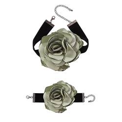 LUOFANG 8 Farben übertriebenes romantisches großes Blumenkettenarmband für Frauen elegantes verstellbares Halsband Zubehör von LUOFANG
