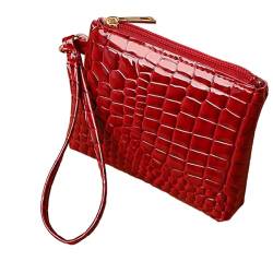 LUOFENG 2024 Brieftasche Alligator Textur Kreditkarte Bank Karte Halter Frau Mädchen Kurze Art Geldbörse Kupplung Einfarbig Brieftasche von LUOFENG