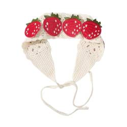 LUOFENG Auffälliges gehäkeltes Erdbeer-Haarband für Frauen, Camping-Reise-Stirnband für Subkultur-Look, handgefertigter Haarschal von LUOFENG