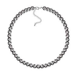 LUOFENG CCB Kugelperlenkette Halskette Imitation Metall Textur Perlenkette Einfache Halsbandkette Halskette Statement-Schmuck von LUOFENG