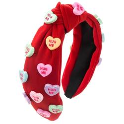 LUOFENG Glitzerndes Valentinstag-Stirnband für Damen, Stirnbänder mit breiter Krempe und Herz aus Kunstharz, verziert für den Make-up-Einkauf von Mädchen von LUOFENG