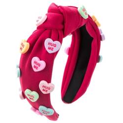 LUOFENG Glitzerndes Valentinstag-Stirnband für Damen, Stirnbänder mit breiter Krempe und Herz aus Kunstharz, verziert für den Make-up-Einkauf von Mädchen von LUOFENG