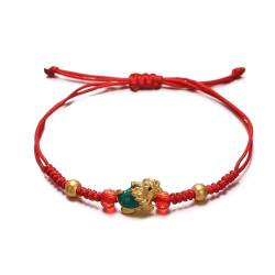 LUOFENG Handgefertigtes Drachenarmband, chinesisches Jahr, Tierschmuck, Geschenk, gewebtes Handseil, gewebtes Armband, Baumwollseilmaterial für Frauen von LUOFENG