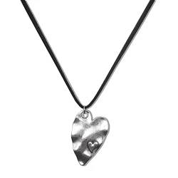 LUOFENG Herz-Anhänger-Halsketten, Liebes-Anhänger-Halsketten, Liebes-Anhänger-Halsketten, Titanstahl-Material, Party-Schmuck, Geschenk für Frauen von LUOFENG