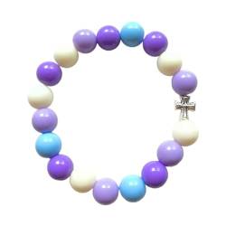 LUOFENG Meditations-Perlenarmband, handgefertigt, Unisex-Handkette, glatte runde Perlen, Armreif, Buddhisten, Gebetsarmband, Ornament von LUOFENG