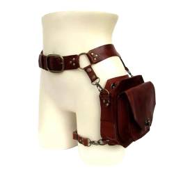 LUOFENG Mittelalterliche Taillengürtel Drop Leg Bag Steampunk Hüfttasche Oberschenkeltasche Leder Fanny Bag Motorrad Taillengürtel Drop Leg Bag von LUOFENG