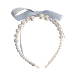 LUOFENG Perlen-Bowknot-Stirnbänder für Frauen und Mädchen, Band-Haarband für Hautpflege, Make-up, zartes Haarband für Mädchen, die Fotos machen von LUOFENG