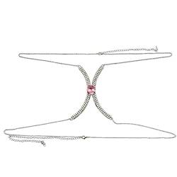 LUOFENG Sexy Strass Brusthalterung Kristall Harness BH Kette Party Körperschmuck Bikini Brust Körperkette für Frauen Mädchen von LUOFENG