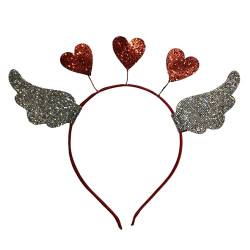 LUOFENG Valentinstag-Stirnband für Damen mit Pailletten, Herz und Flügel, zarte Stirnbänder, rutschfeste Stirnbänder, Mädchen, Abschlussball-Zubehör von LUOFENG