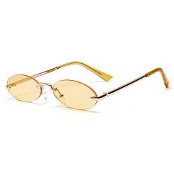 LUOXUEFEI Brillen Sonnenbrillen Rahmenlose Sonnenbrille Für Männer Oval Frauen Kleine Runde Sonnenbrille Männlich von LUOXUEFEI