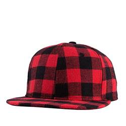LUOXUEFEI Mütze Caps Hut Schwarz Rot Karierte Hip-Hop-Kappe Baseballmütze Für Männer Outdoor-Hut Frauenhüte von LUOXUEFEI
