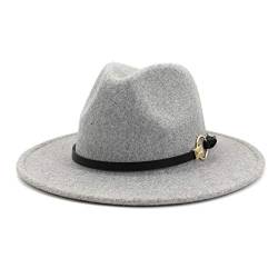 LUOXUEFEI Sommerhüte Für Frauen Männer Breite Krempe Beige Braun Filz Fedora Hut Mit Gürtel von LUOXUEFEI