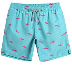 Auflösen Badehose Streich Shorts Lustiges Geschenk für Bruder Freund Junggesellenabschied Strandparty im Schwimmbad, Blau (Shark Blue), XL von LUSKOPA