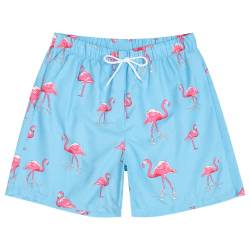 Auflösen Badehose Streich Shorts Lustiges Geschenk für Bruder Freund Junggesellenabschied Strandparty im Schwimmbad, Flamingo Blue, 4XL von LUSKOPA
