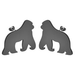 Gorilla Ohrring Edelstahl Minimalistische Gorilla Ohrstecker für Frauen Männer Natur inspiriert Tier Schmuck Geschenk, Edelstahl von LUTAKU