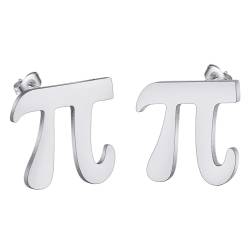 Hohle Pi Symbol geformte Ohrring Pi Ohrstecker für Frauen Männer Hohl Mathematik Schmuck Geschenk, Edelstahl von LUTAKU