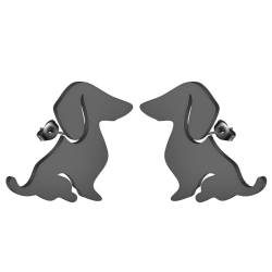 Hunde-Dackel-Ohrstecker aus Edelstahl, minimalistischer Dackel-Ohrstecker für Damen und Herren, zierlicher Tierschmuck, Geschenk, Edelstahl von LUTAKU