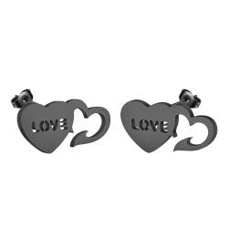Minimalistische Herz-Ohrstecker aus Edelstahl, für Damen und Herren, zierliches Geschenk zum Jahrestag, Edelstahl von LUTAKU