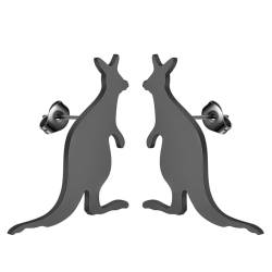 Minimalistische Känguru-Ohrstecker aus Edelstahl, Wallaby-Ohrstecker für Damen und Herren, zierlicher Tierschmuck, Geschenk, Edelstahl von LUTAKU