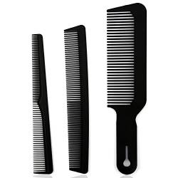 LUTER 3 Stück Barberology Comb Set Hitzebeständig Flattop Barber Comb Kegelkämme Haarschneidekämme Clipper Comb von LUTER