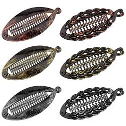 LUTER 6 Stück 14cm Banane Haarspangen Fischform Harz Haarspangen Klemme Frauen Haarschmuck (2 Styles, 3 Farben) von LUTER