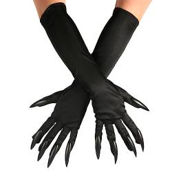 LUTER Krallen Handschuhe Halloween, Schwarze Krallenhandschuhe Kostüm Lustige Katzenklauenhandschuhe Cosplay Wolfsklauenhandschuhe für Halloween Cosplay Party von LUTER