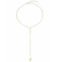 Lange Halskette, Lange Goldketten für Frauen Exquisite Halskette Tropfen Halskette Y-Halskette für Frauen, Mädchen, Party, Hochzeit, Abschlussball (Dreieck) von LUTER