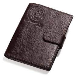 Geldbörsen Brieftasche Damen Leder Geldbörse Herren Hohe Kapazität Reisepass Kartenhalter Mini Münzgeldbörsen Klassische Münztasche Reißfest Geschenk (Color : Black-1, Size : 10.2x14cm) von LUTFI