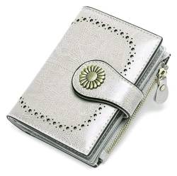 Geldbörsen Brieftasche Damen Leder Geldbörse Mode Kurz Student Kartenhalter Multifunktions Business Münzen Tasche Mini Geldbörsen Geschenk (Color : Blanc, Size : 10x12.5cm) von LUTFI