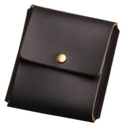Geldbörsen Brieftasche Einfache Damen Leder Geldbörse Vintage Tragbarer Kartenhalter Große Kapazität Münzgeldbörsen Unisex Reißfest Geschenk (Color : Noir) von LUTFI