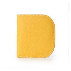 Geldbörsen Brieftasche Neue Damen-Geldbörse aus Leder, schlank, einfach, Kartenhalter, tragbare Schnalle, Münzgeldbörsen, 6 Kartenfächer, reißfest Geschenk (Color : Yellow) von LUTFI