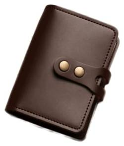 Geldbörsen Brieftasche Vintage Damen Leder Geldbörse Herren Große Kapazität Kartenhalter Einfache tragbare Geldbörsen mit Snap-Münzfach Geschenk (Color : Dark Coffee) von LUTFI