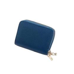 Geldbörsen Damen-Geldbörse aus Leder, großes Fassungsvermögen, kurzer Kartenhalter, multifunktionale Aufbewahrung, Münzfach, ultradünne Kreditkarten-Geldbörsen Geschenk (Color : Blue-1, Size : 8x11c von LUTFI