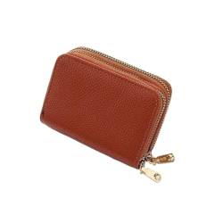 Geldbörsen Damen-Geldbörse aus Leder, großes Fassungsvermögen, kurzer Kartenhalter, multifunktionale Aufbewahrung, Münzfach, ultradünne Kreditkarten-Geldbörsen Geschenk (Color : Brown-1, Size : 8x11 von LUTFI