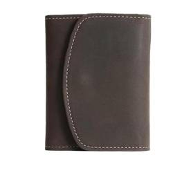 Geldbörsen Geldbörse Kleines Leder Portemonnaie Vintage Kurzer Kartenhalter Unisex mit Reißverschluss Münzbörsen for Münzen und Karten Reißfest Geschenk (Color : Coffee, Size : 9x10.2cm) von LUTFI