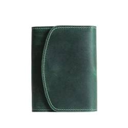 Geldbörsen Geldbörse Kleines Leder Portemonnaie Vintage Kurzer Kartenhalter Unisex mit Reißverschluss Münzbörsen for Münzen und Karten Reißfest Geschenk (Color : Green, Size : 9x10.2cm) von LUTFI