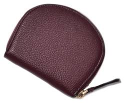 LUTFI Geldbörsen Brieftasche Einfache Damen-Leder-Geldbörse mit großer Kapazität, tragbarer Kartenhalter, Retro-Reißverschluss, Münzgeldbörsen, Unisex, reißfest Geschenk (Color : Wine Red) von LUTFI