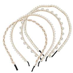 LUUFAN 4 Stück Perlen-Stirnbänder, Haarreifen, Braut-Haarbänder, Hochzeits-Haarschmuck für Frauen und Mädchen von LUUFAN