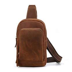 LUUFAN Herren Echtes Leder Sling Bag Brust Schulter Rucksack Crossbody Tasche für Casual Sport Wandern Reisen von LUUFAN