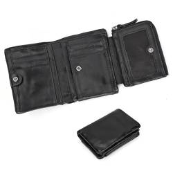 LUUFAN Kette Kurze Brieftaschen für Männer Echtes Leder Wallet Anti-Diebstahl Kette Geldbörse für Reisen im Freien von LUUFAN