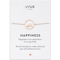 LUUK LIFESTYLE Edelstahlarmband Berggipfel, mit Happiness Spruchkarte von LUUK LIFESTYLE