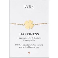 LUUK LIFESTYLE Edelstahlarmband Kleeblatt, mit Happiness Spruchkarte von LUUK LIFESTYLE