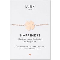 LUUK LIFESTYLE Edelstahlarmband Kleeblatt, mit Happiness Spruchkarte von LUUK LIFESTYLE