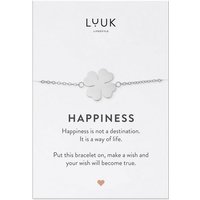 LUUK LIFESTYLE Edelstahlarmband Kleeblatt, mit Happiness Spruchkarte von LUUK LIFESTYLE