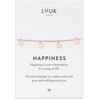 LUUK LIFESTYLE Edelstahlarmband Plättchen, mit Happiness Spruchkarte von LUUK LIFESTYLE