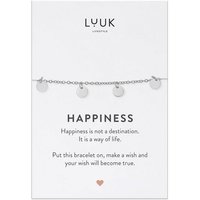 LUUK LIFESTYLE Edelstahlarmband Plättchen, mit Happiness Spruchkarte von LUUK LIFESTYLE