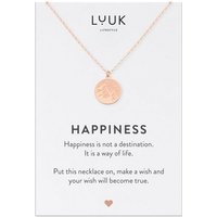 LUUK LIFESTYLE Kette mit Anhänger Berg, Edelstahl, Gipfel l Bergsteiger I Gebirge Anhänger und HAPPINESS Geschenkkarte, Glücksbringer auf Reise, Schmuck zum Wandern und Spazierengehen, Freundschaftskette, Roségold von LUUK LIFESTYLE