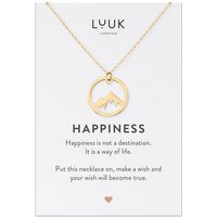 LUUK LIFESTYLE Kette mit Anhänger Berggipfel, HAPPINESS Geschenkkarte, hochwertiger Edelstahl von LUUK LIFESTYLE